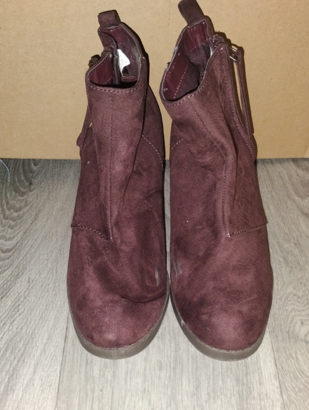 Old Navy Burgundy Suede Ankle Booties